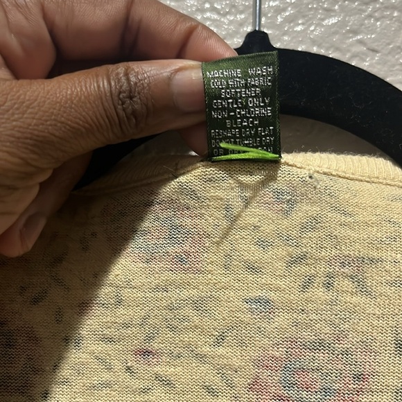 Vintage Outback Red Women’s Cream Floral Button Down Cardigan Long Sleeve Sz L - Picture 5 of 8